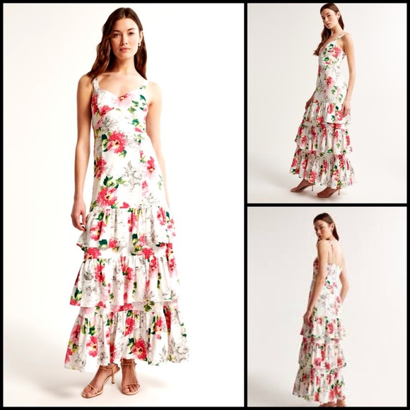 Abercrombie & Fitch Dresses & Skirts - Abercrombie and Fitch Drama Ruffle Tiered Floral Boho Cottagecore Maxi Dress S